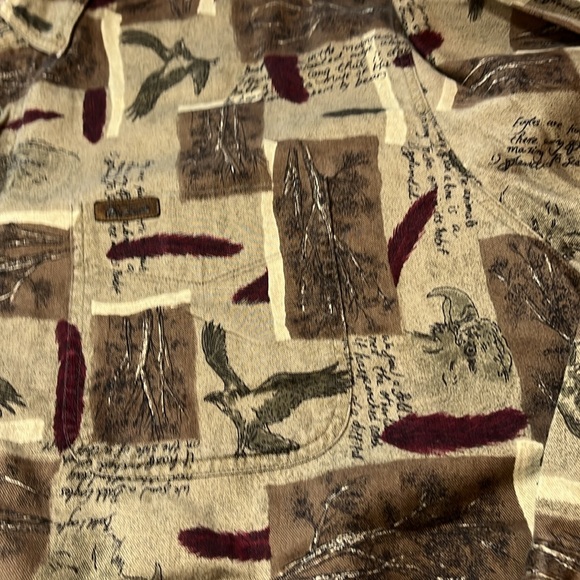 Woolrich EAGLES BIRD flannel shirt men’s XL burgundy feather 90s dad Shirt woods - Picture 5 of 14